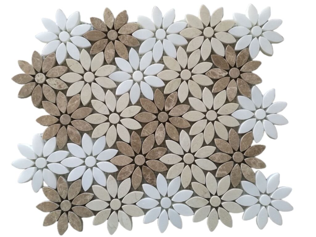 FLEUR Sand каменна мозайка в пясъчни и кремави тонове