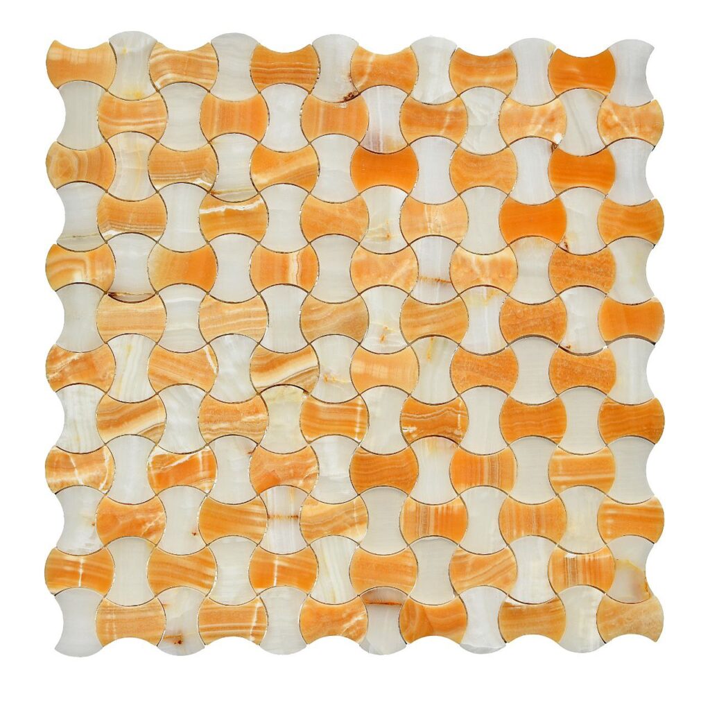 FLOW Ivory Amber каменна мозайка в бяло и кехлибарено
