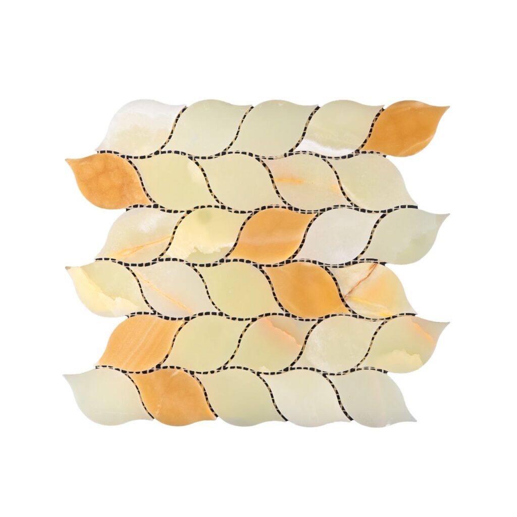 PETAL Amber каменна мозайка с топли оранжеви акценти
